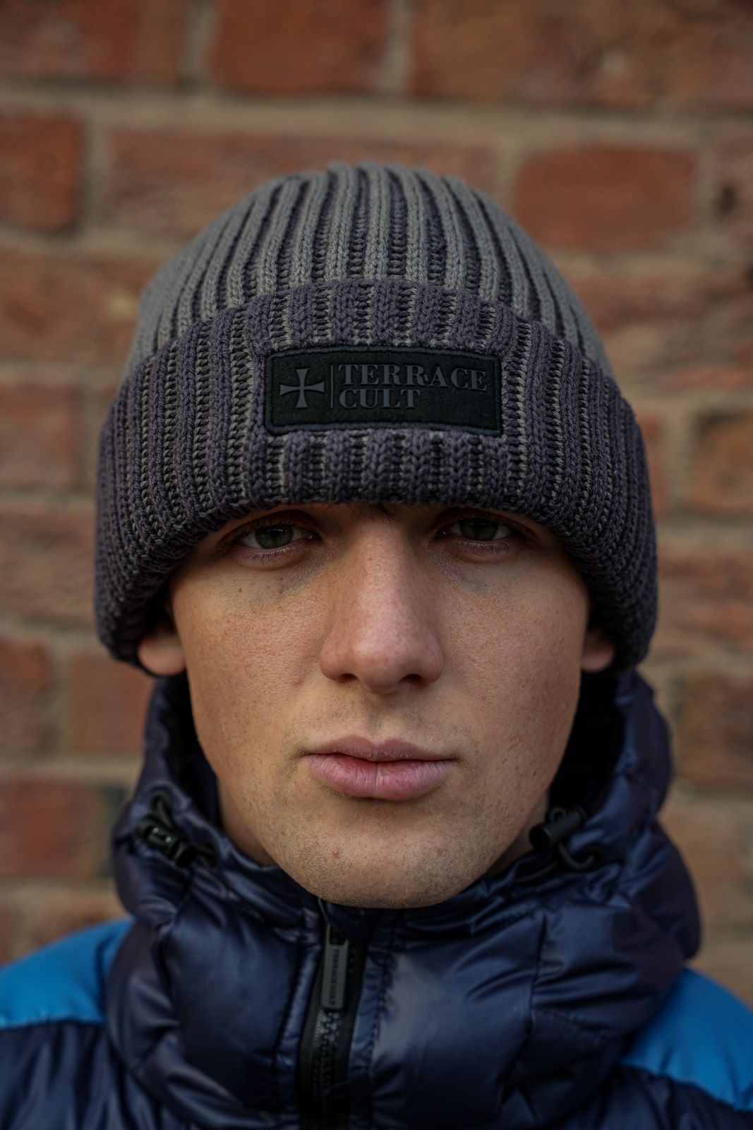 Premium Ribbed Beanie :: Light/Dark Grey