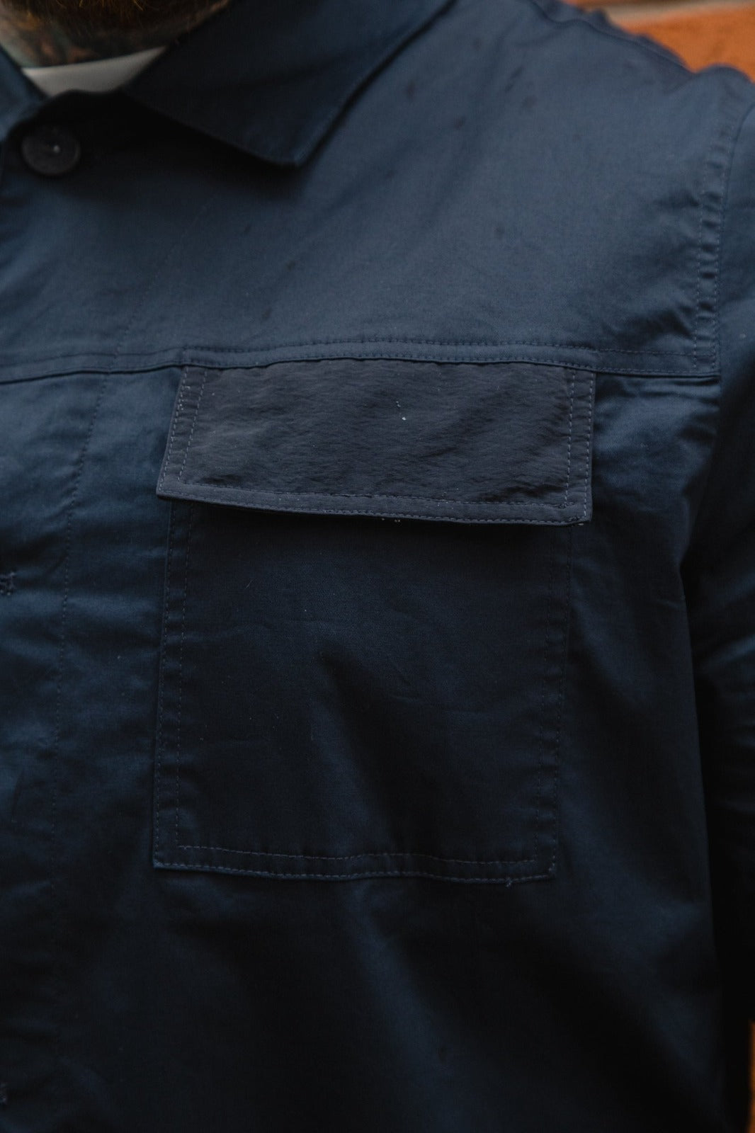 Vito Cotton Overshirt :: Navy