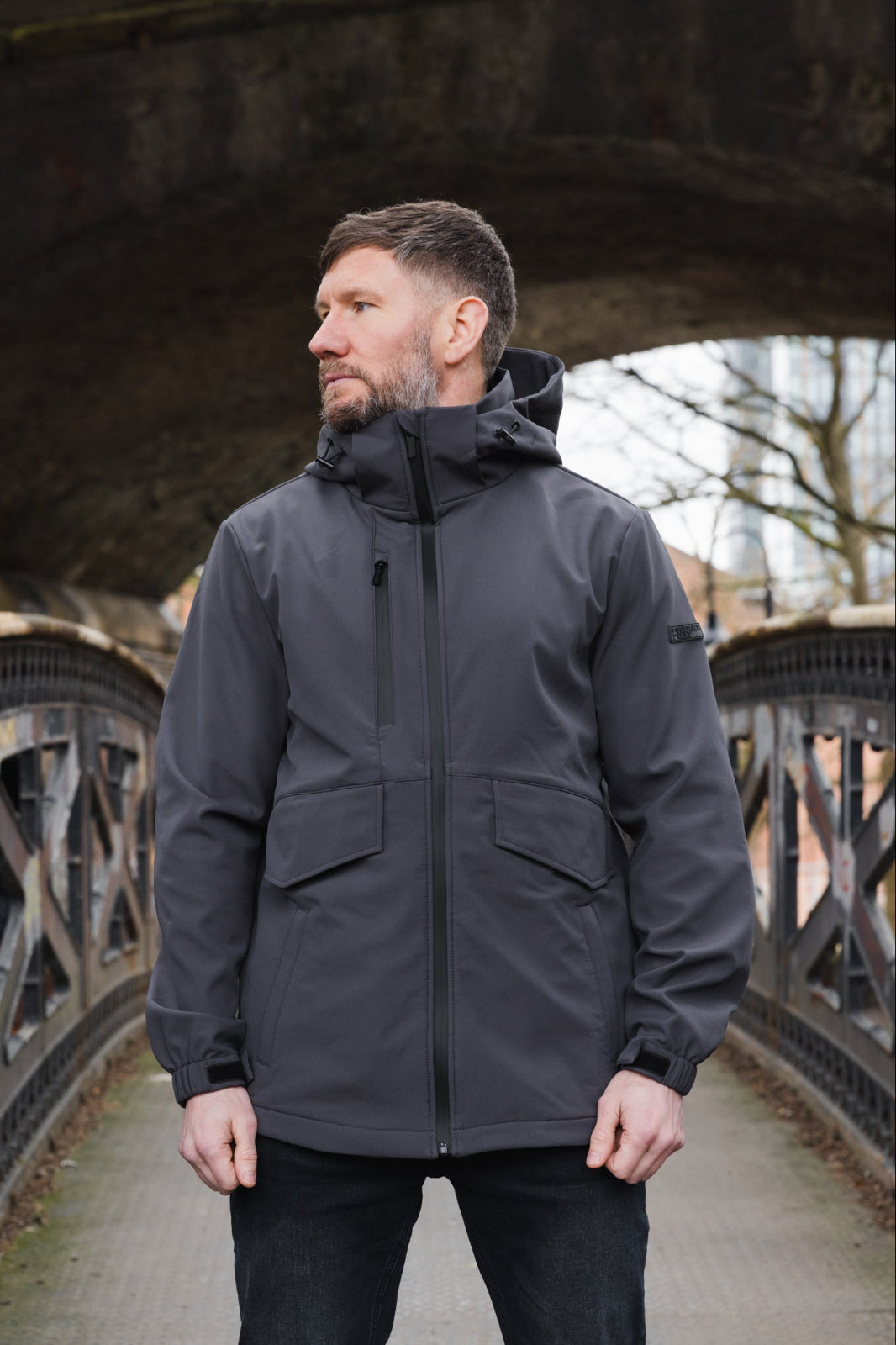 Valenti Soft Shell Jacket :: Dark Grey - Terrace Cult
