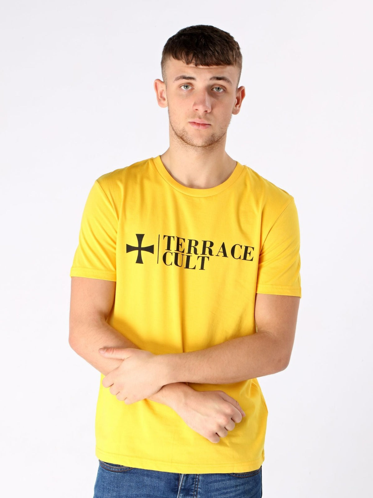 Cult X Logo Tee :: Yellow - Terrace Cult