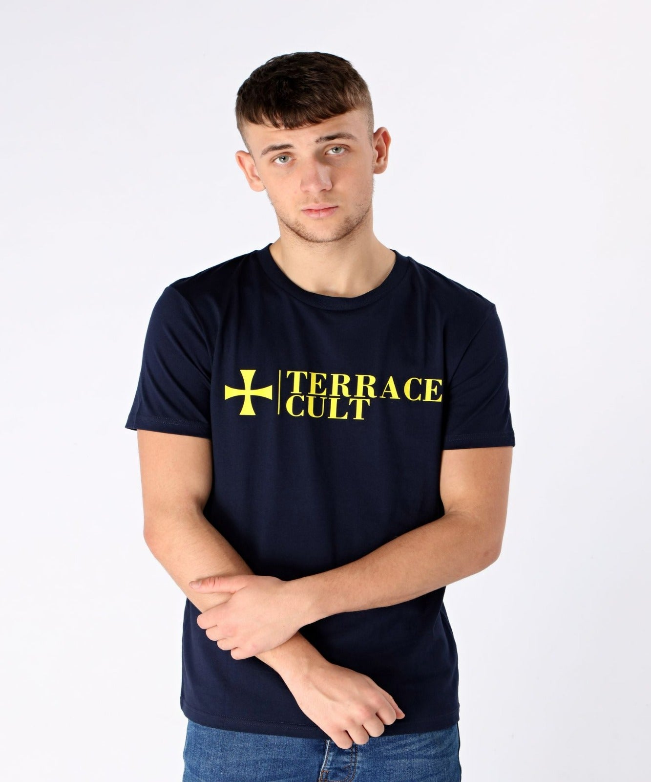 Cult X Logo Tee :: Navy - Terrace Cult