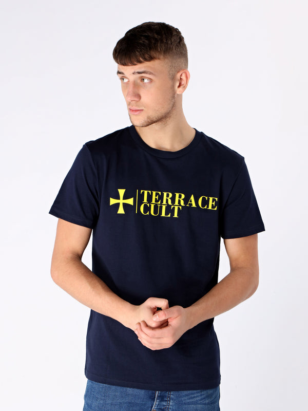 Cult X Logo Tee :: Navy - Terrace Cult