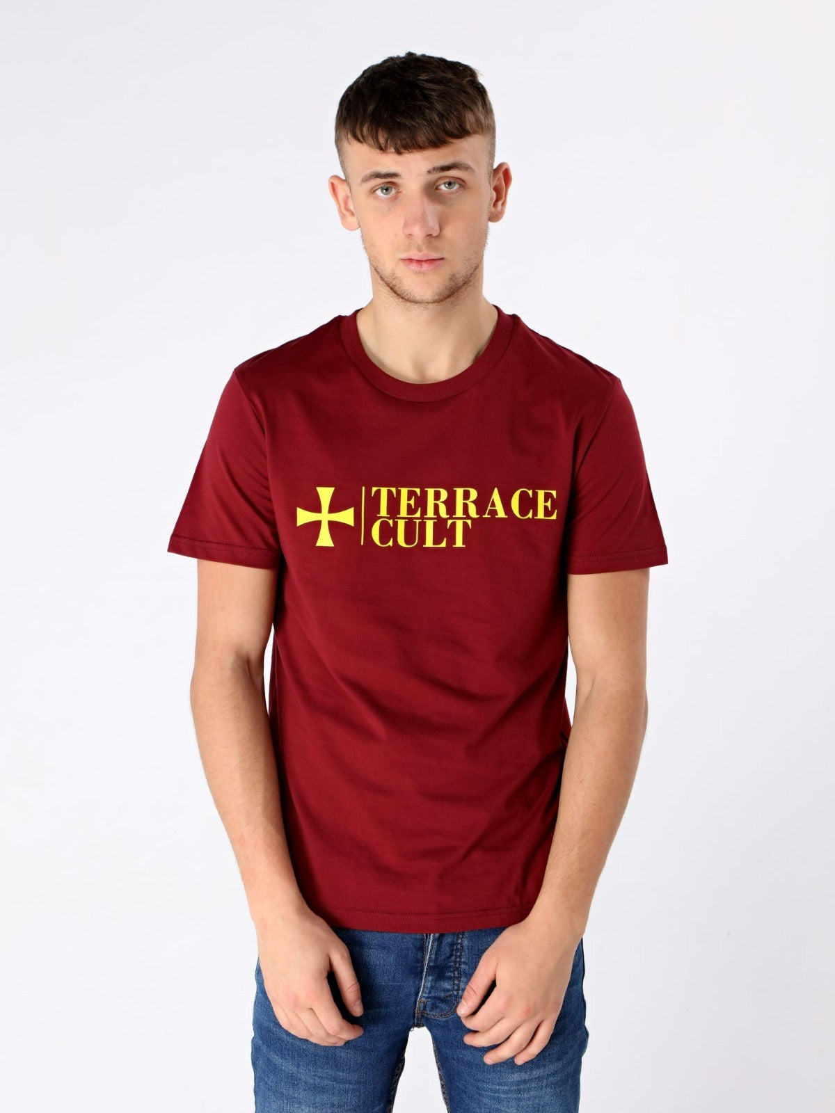 Cult X Logo Tee :: Burgundy - Terrace Cult