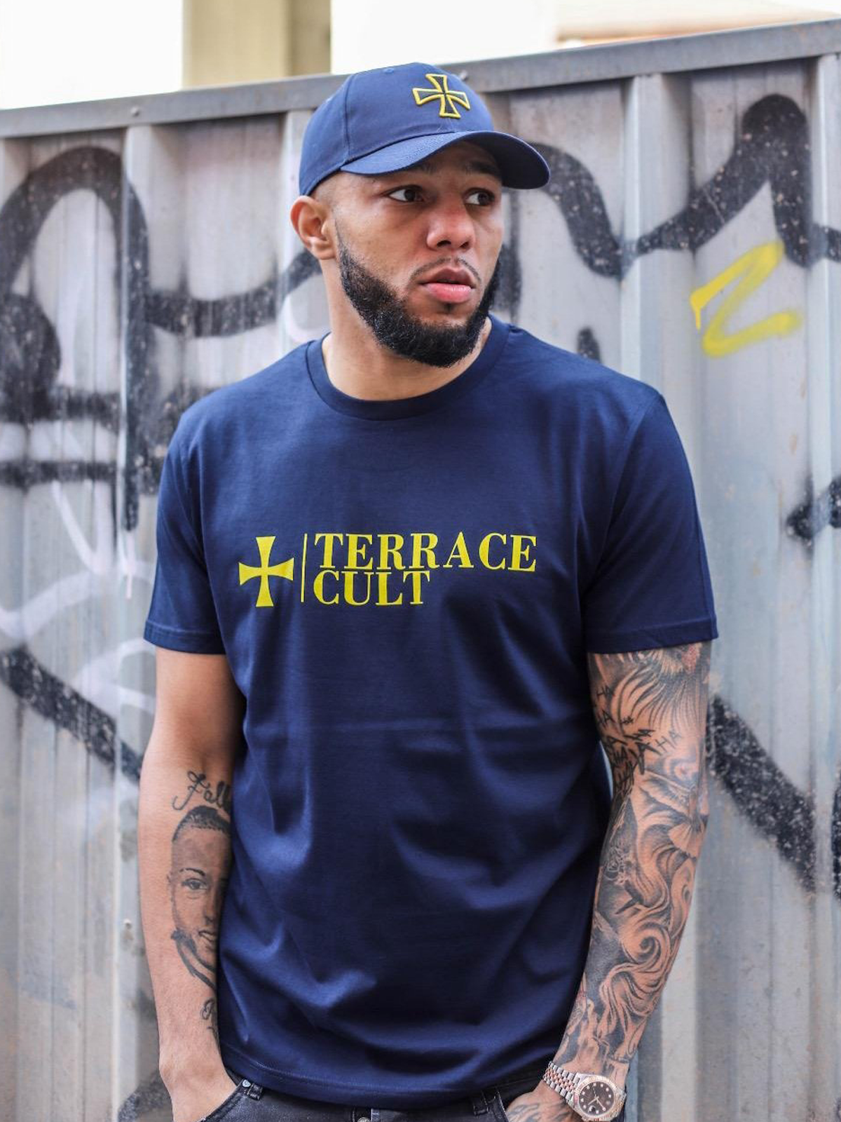 Cult X Logo Tee :: Navy - Terrace Cult