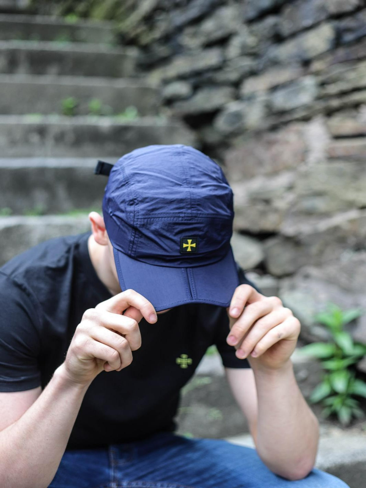 Ghost Packable Nylon Cap - Navy - Terrace Cult