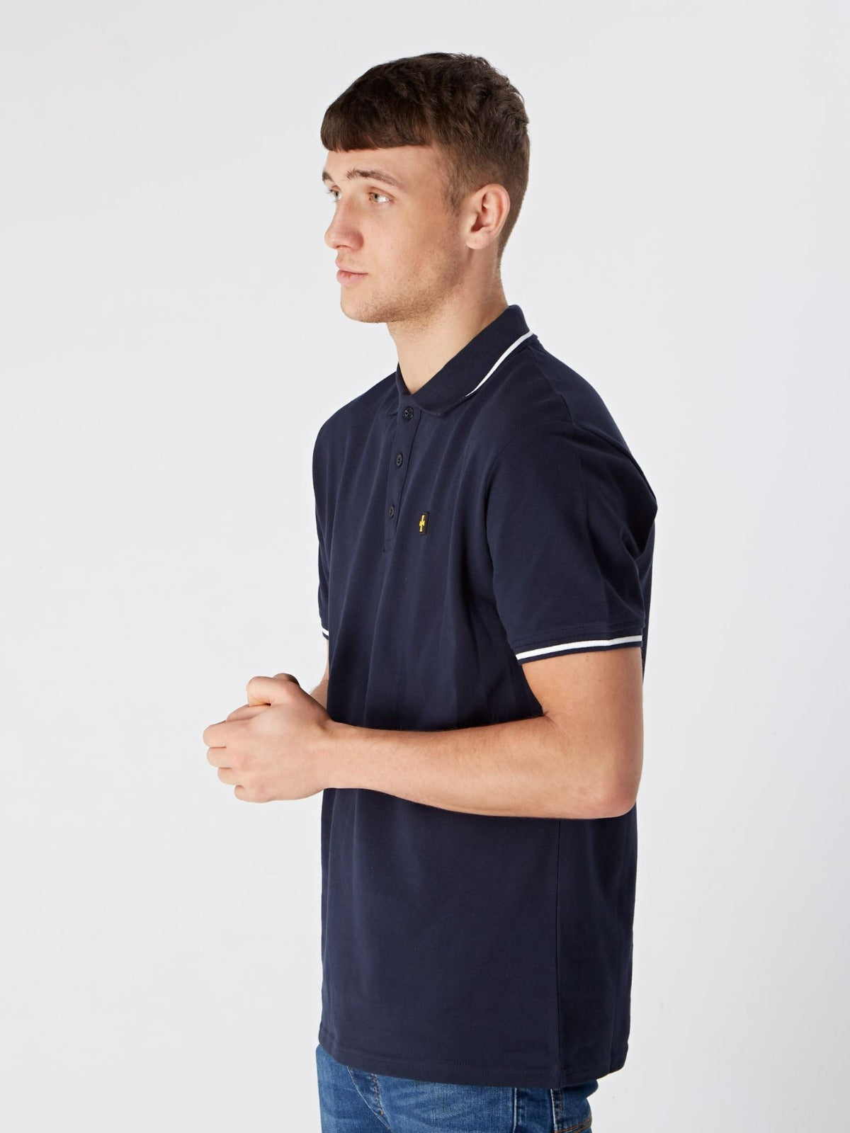 Premium Pique Polo :: Navy/White Tip