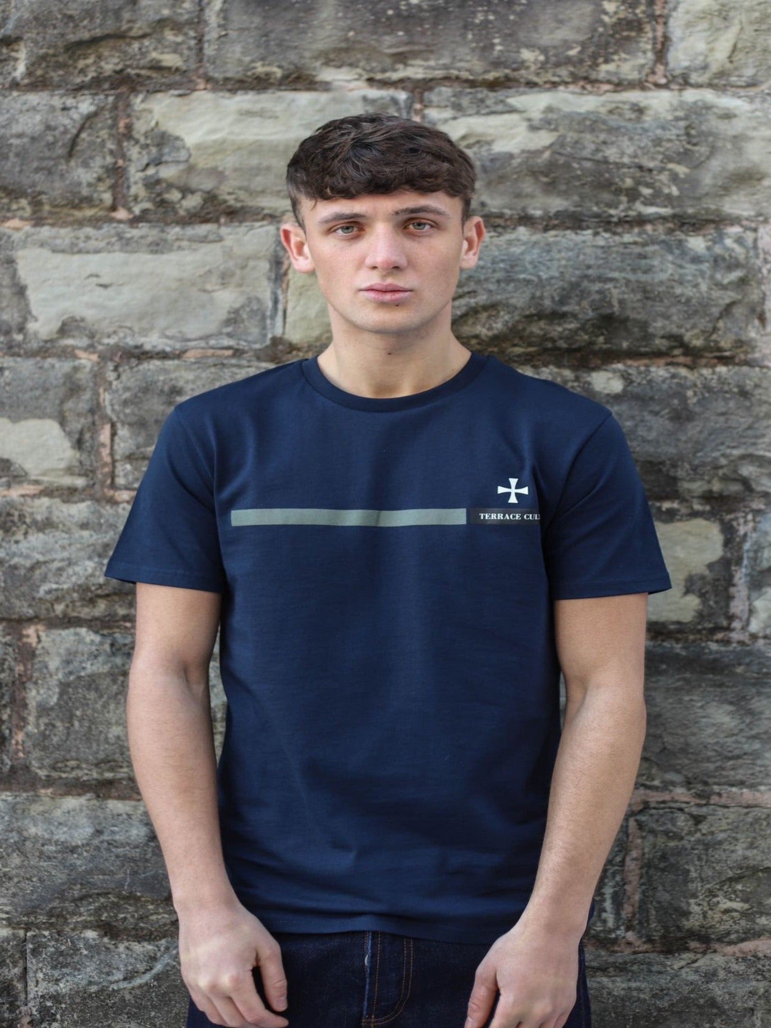 Stripe Graphic Tee :: Navy