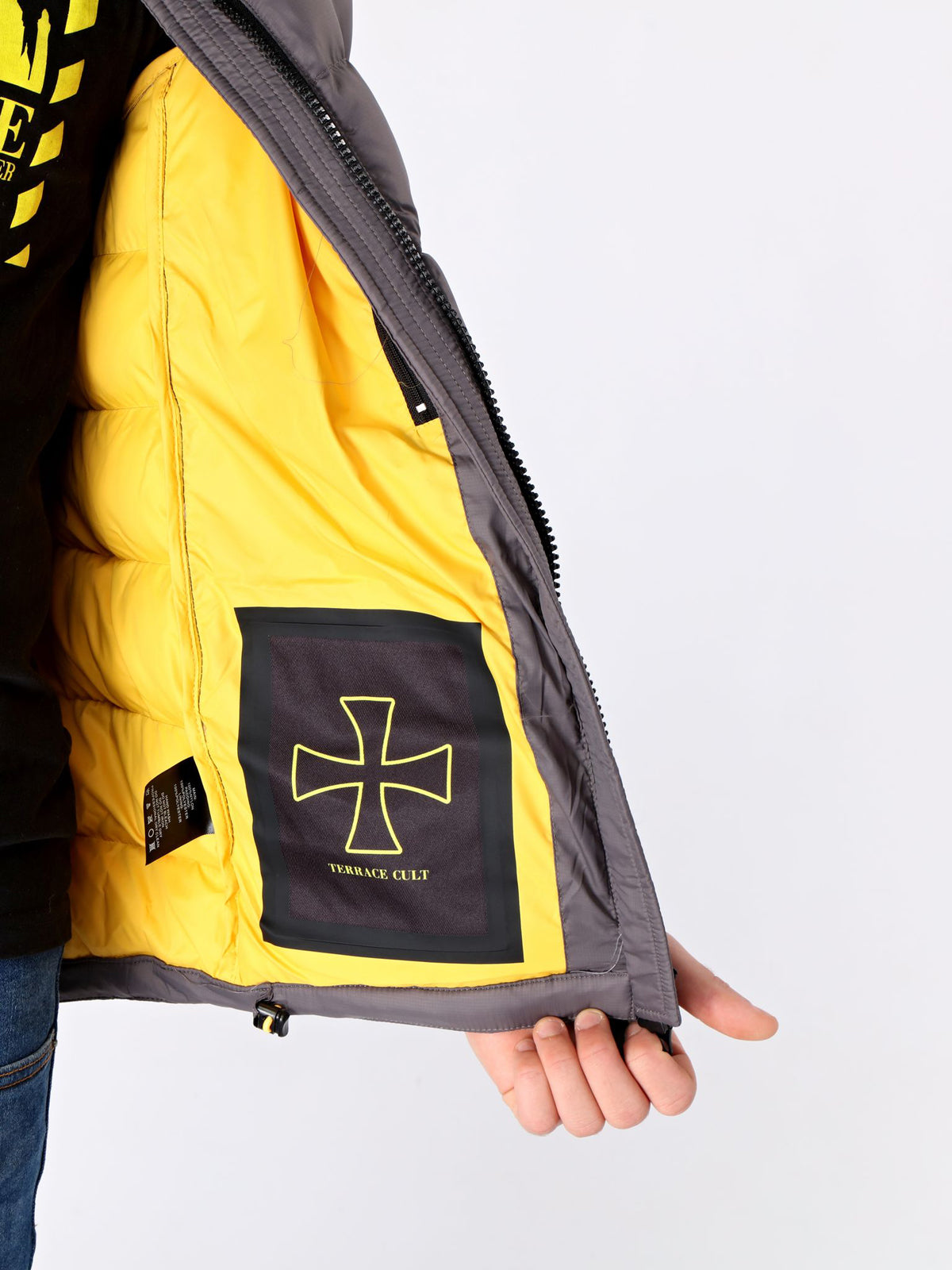 Grey Puffer Detachable Hooded Jacket - Terrace Cult