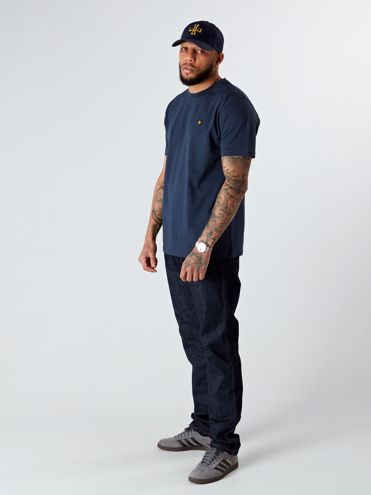 Premium Crew Tee :: Navy - Terrace Cult