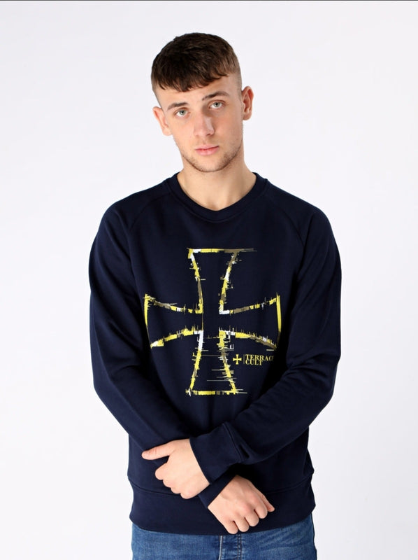 Terrace Cult Glitch Sweater - Navy - Terrace Cult