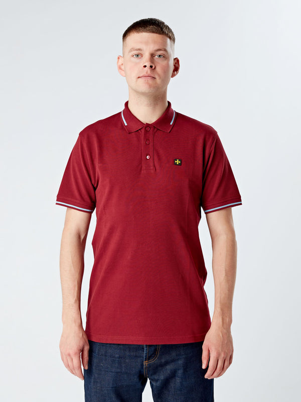 Premium Pique Polo :: Burgundy/Sky