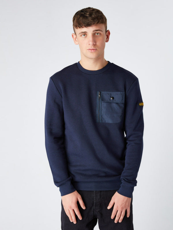 Terrace Cult Pocket Sweat :: Navy - Terrace Cult