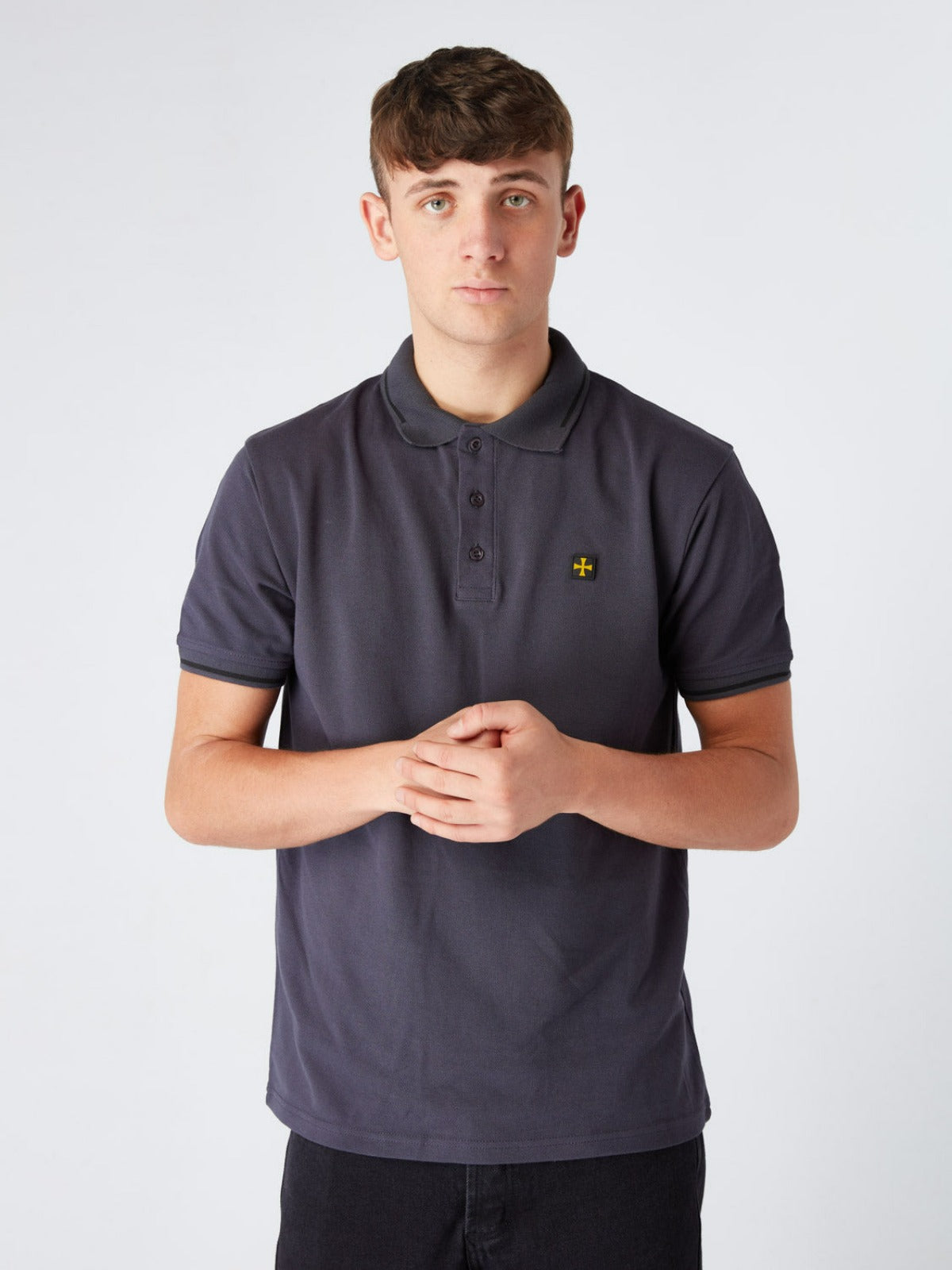 Premium Pique Polo :: Charcoal/Black