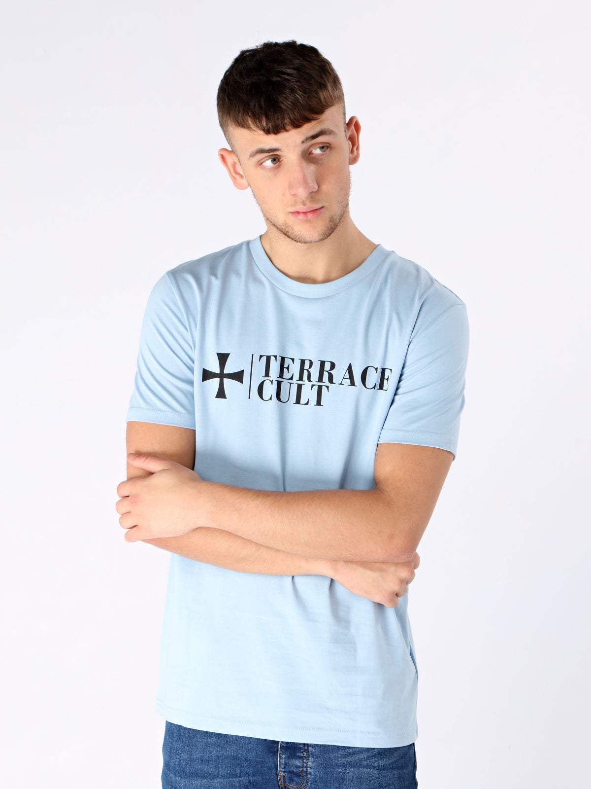 Cult X Logo Tee :: Sky Blue - Terrace Cult