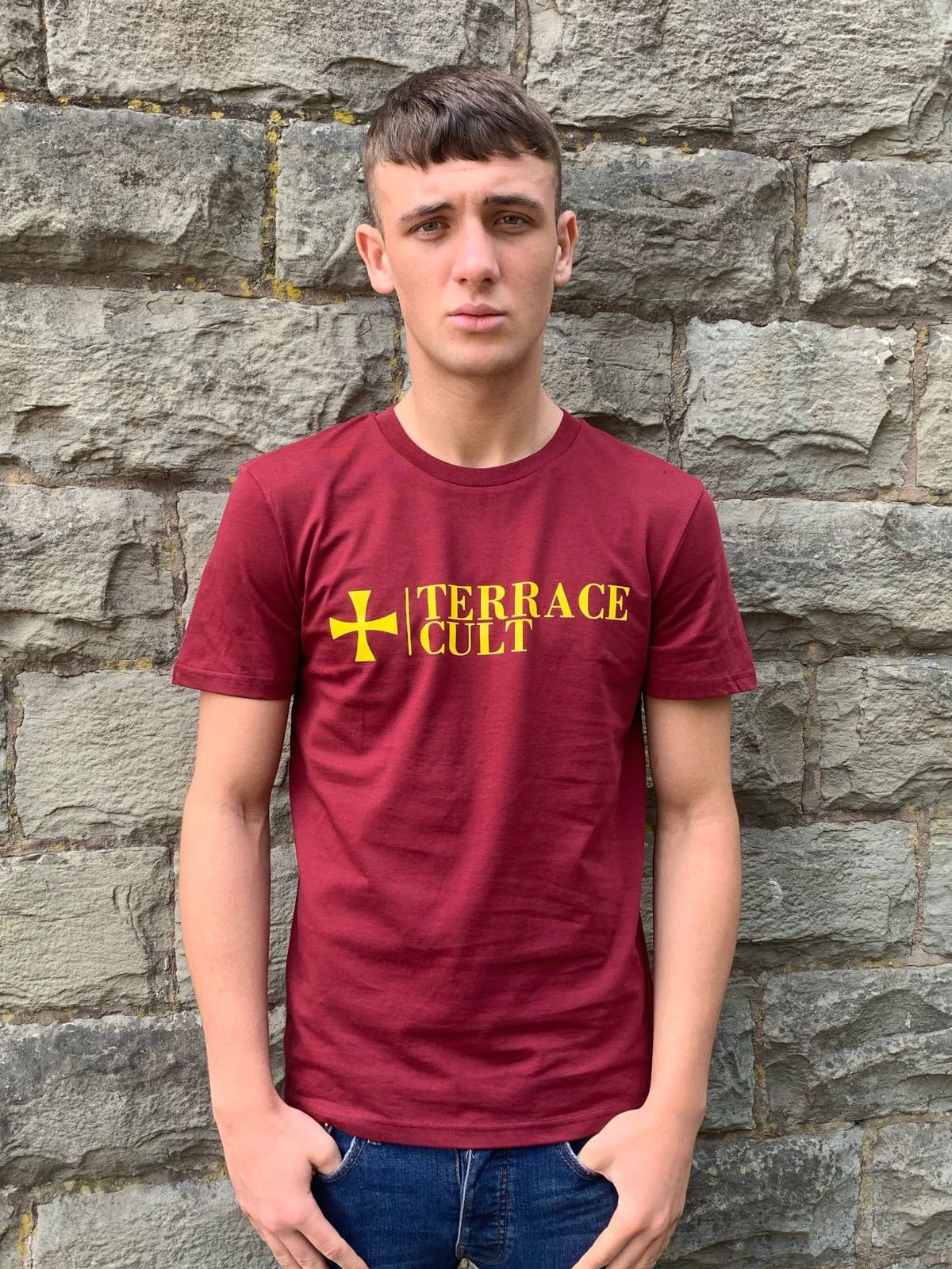 Cult X Logo Tee :: Burgundy - Terrace Cult